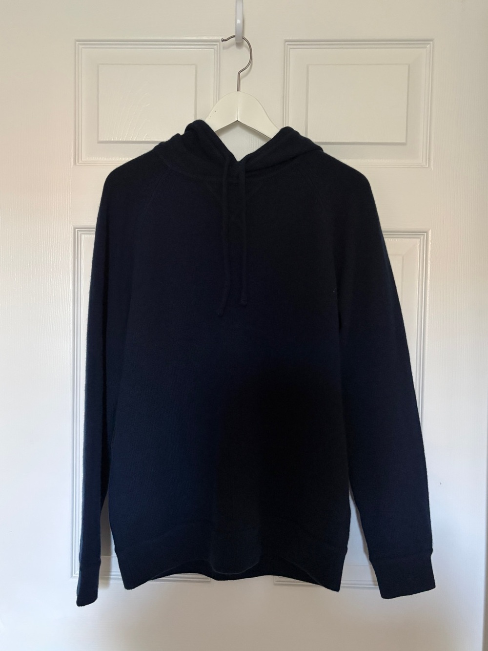 J Crew 100% Cashmere Men's Navy Hooded Knit Shirt